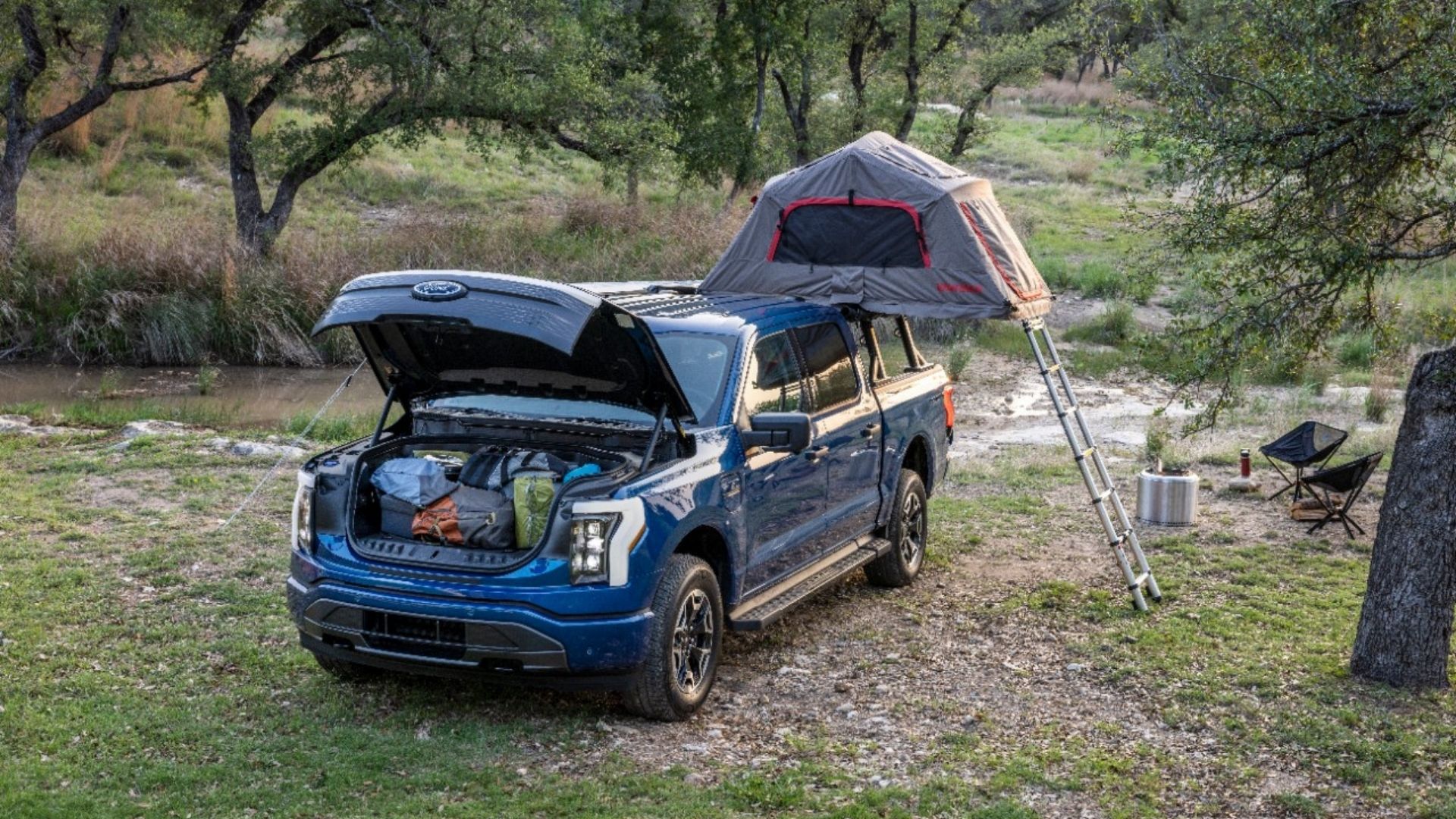 F-150 Lightning XLT camping